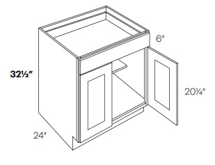 2 Door 1 Drawer Base Cabinets-HA
