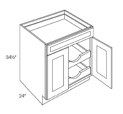 Single Drawer Double Door Base Cabinets 2 POS