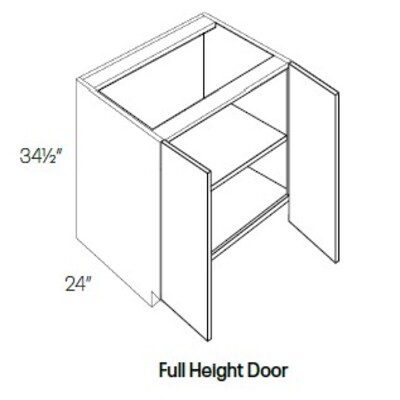 Full Height 2 Drawer & Door Base Cabinet