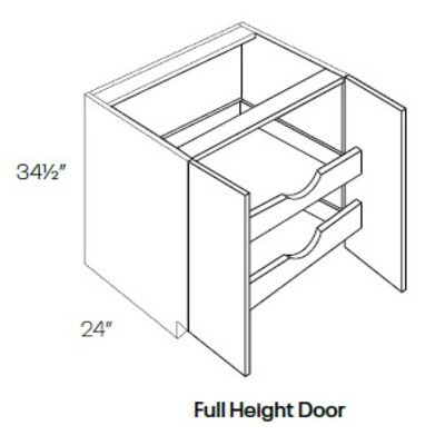 Full Height 2 Drawer & Door Base Cabinet With 2 POS