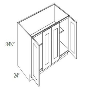 Full Height Double Drawer & 4 Door Base Cabinet