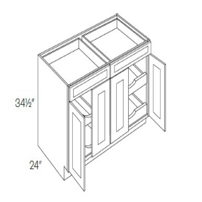 Double Drawer & 4 Door Base Cabinet With 4 POS