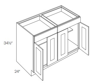 2 Drawer 4 Door Base Cabinets