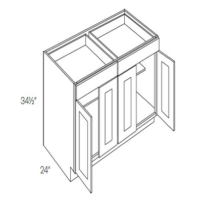2 Drawer Four Doors Base Cabinet