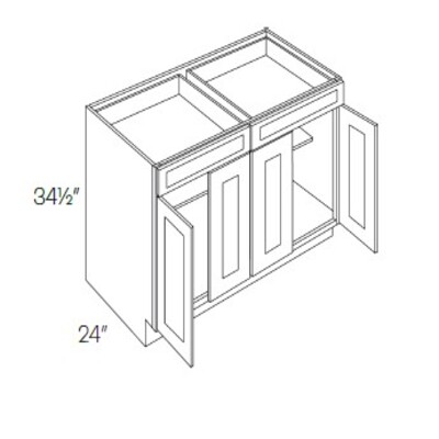 Double Drawer & Four Doors Base Cabinet