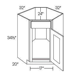 Diagonal Corner Sink Base Cabinets