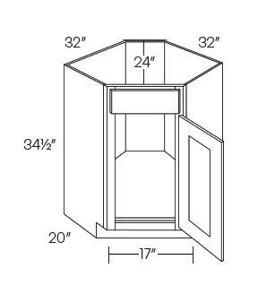Diagonal Corner Sink Base Cabinets