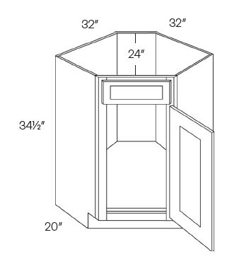 Diagonal Corner Sink Base Cabinets