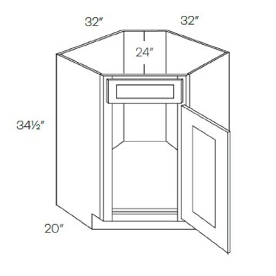 Diagonal Corner Sink Base Cabinet