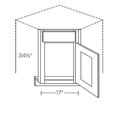 Single Door Diagonal Corner Sink Front