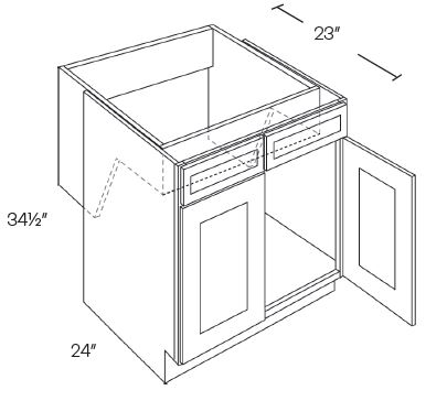 2 Door Handicap Removable Sink Base Cabinets