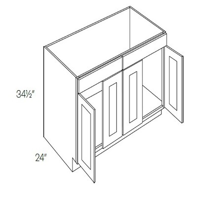2 Drawer Four Doors Sink Base Cabinet