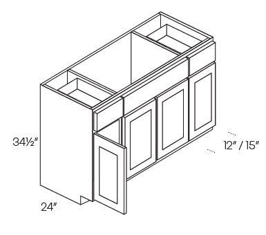 Combination Sink Base Cabinets 4 Door