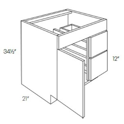 1 Door 2 Drawer Vanity Base Cabinet