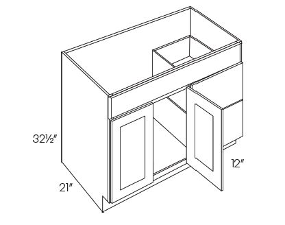 2 Door 2 Drawer Vanity Sink Base Cabinets