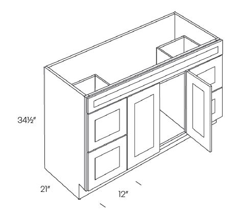 Double Door & Drawer Vanity Sink Base Cabinets