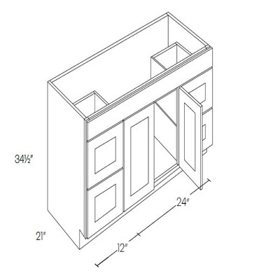 Double Doors 4 Drawer Vanity Sink Base Cabinet